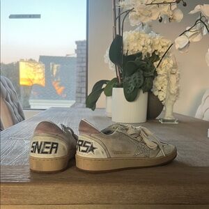 Golden Goose Cream Brown Pink Sneakers LTD